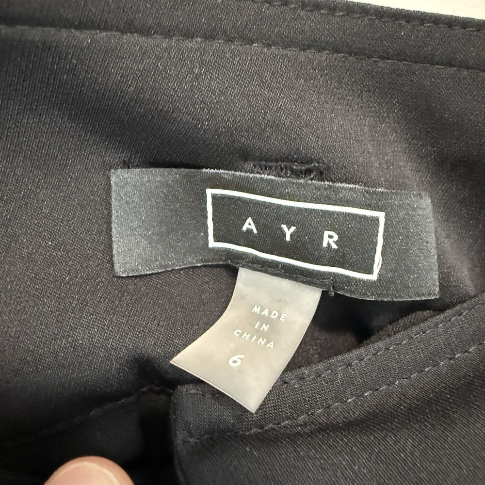 AYR Black Silk Stretch Trouser Pants Size 6 - Picture 3 of 8
